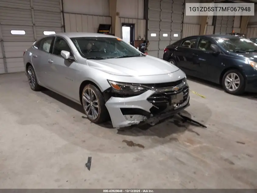 1G1ZD5ST7MF067948 2021 Chevrolet Malibu Fwd Lt
