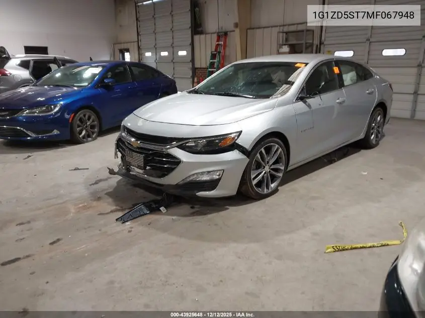 1G1ZD5ST7MF067948 2021 Chevrolet Malibu Fwd Lt