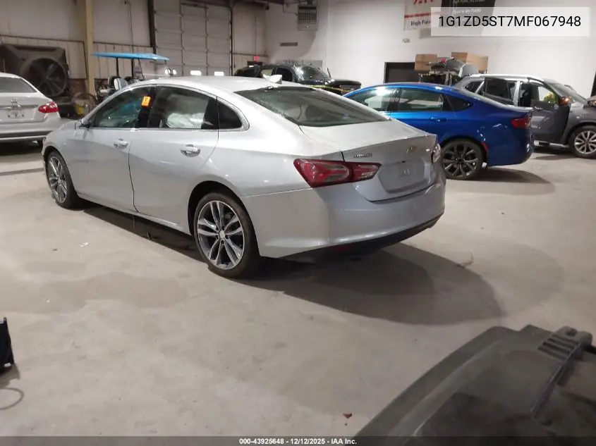 1G1ZD5ST7MF067948 2021 Chevrolet Malibu Fwd Lt