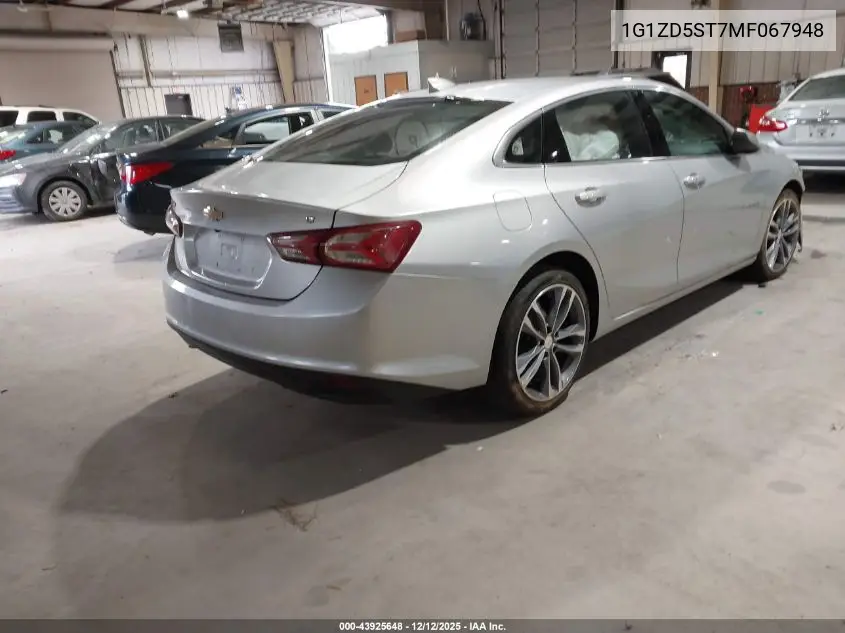 1G1ZD5ST7MF067948 2021 Chevrolet Malibu Fwd Lt