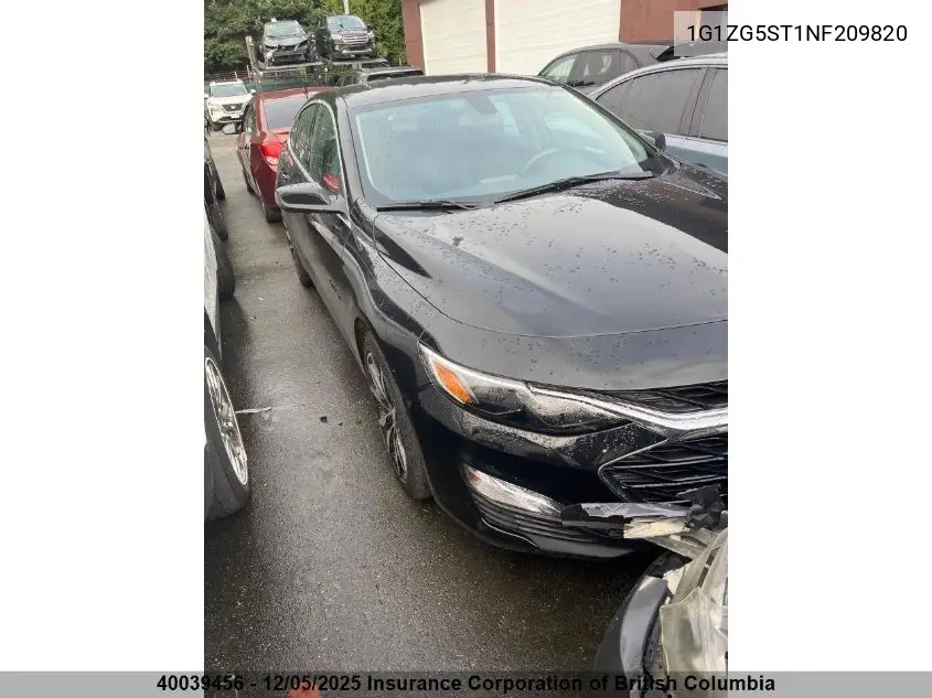 1G1ZG5ST1NF209820 2022 Chevrolet Malibu Rs