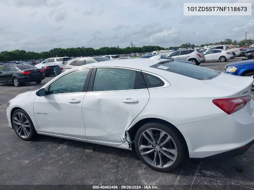 2022 Chevrolet Malibu Fwd Lt VIN: 1G1ZD5ST7NF118673 Lot: 40452456