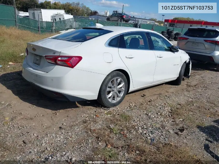 1G1ZD5ST7NF103753 2022 Chevrolet Malibu Lt