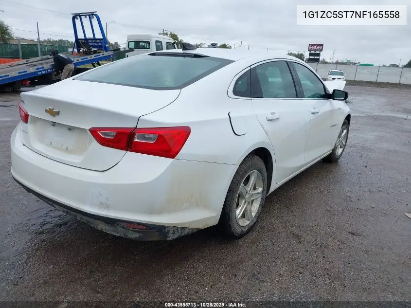 1G1ZC5ST7NF165558 2022 Chevrolet Malibu Fwd 1Fl