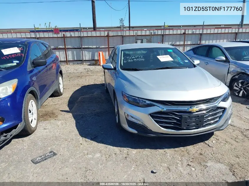 1G1ZD5ST0NF177760 2022 Chevrolet Malibu Fwd Lt