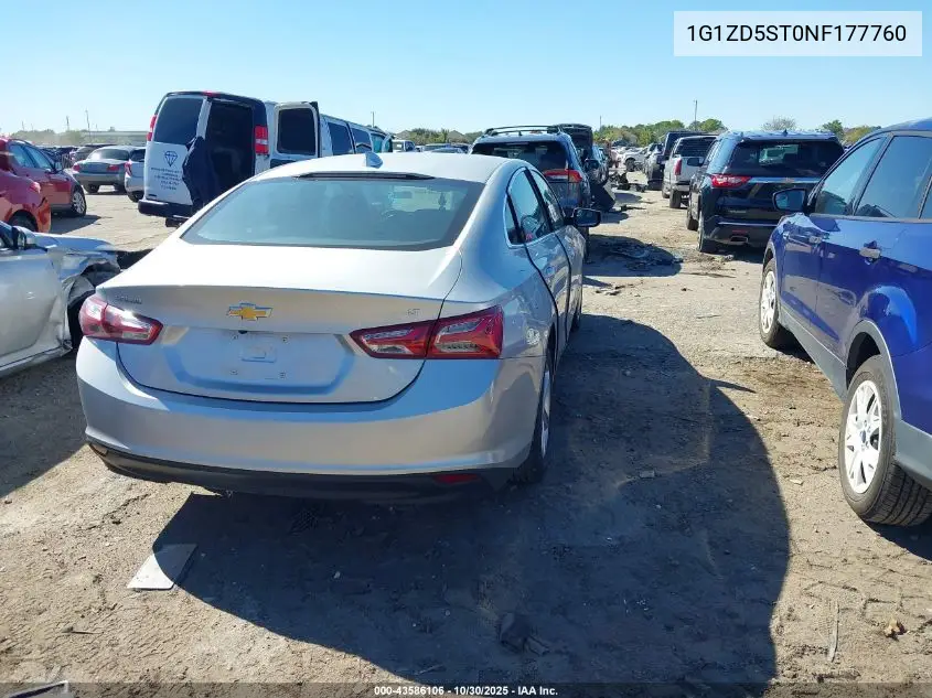 1G1ZD5ST0NF177760 2022 Chevrolet Malibu Fwd Lt