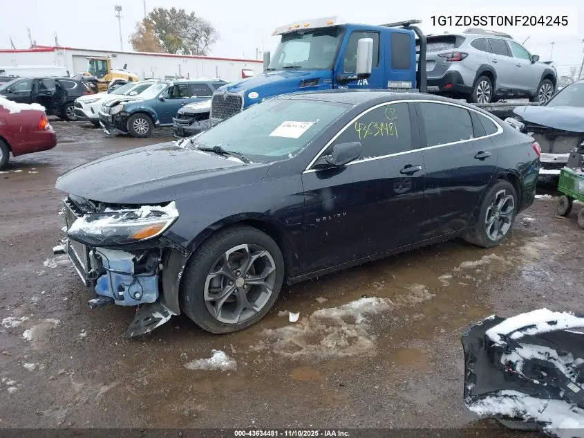 1G1ZD5ST0NF204245 2022 Chevrolet Malibu Fwd Lt