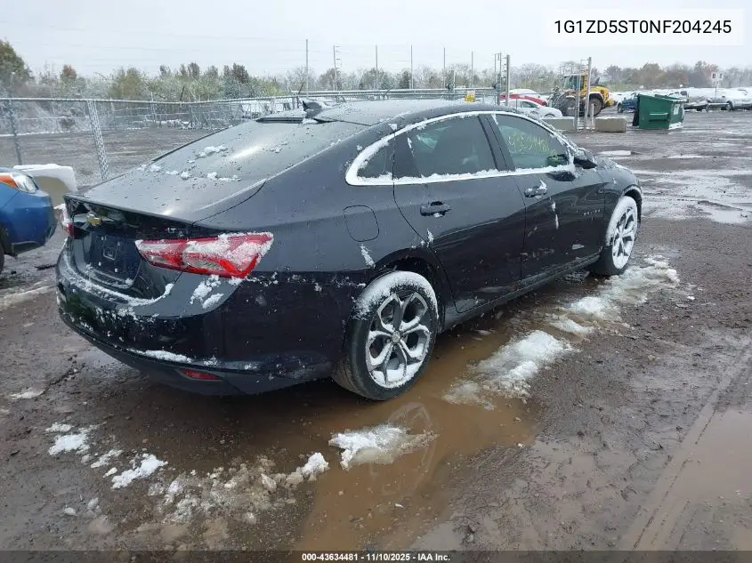 1G1ZD5ST0NF204245 2022 Chevrolet Malibu Fwd Lt