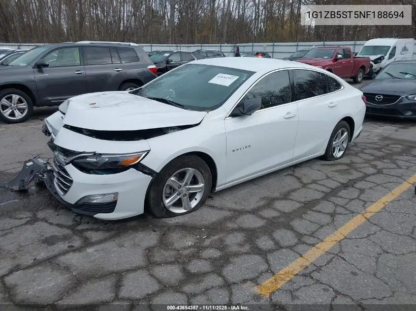 1G1ZB5ST5NF188694 2022 Chevrolet Malibu Fwd Ls