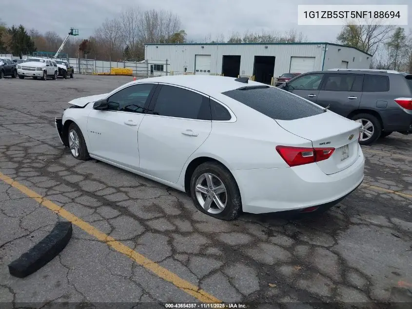 1G1ZB5ST5NF188694 2022 Chevrolet Malibu Fwd Ls