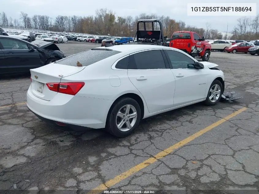 1G1ZB5ST5NF188694 2022 Chevrolet Malibu Fwd Ls