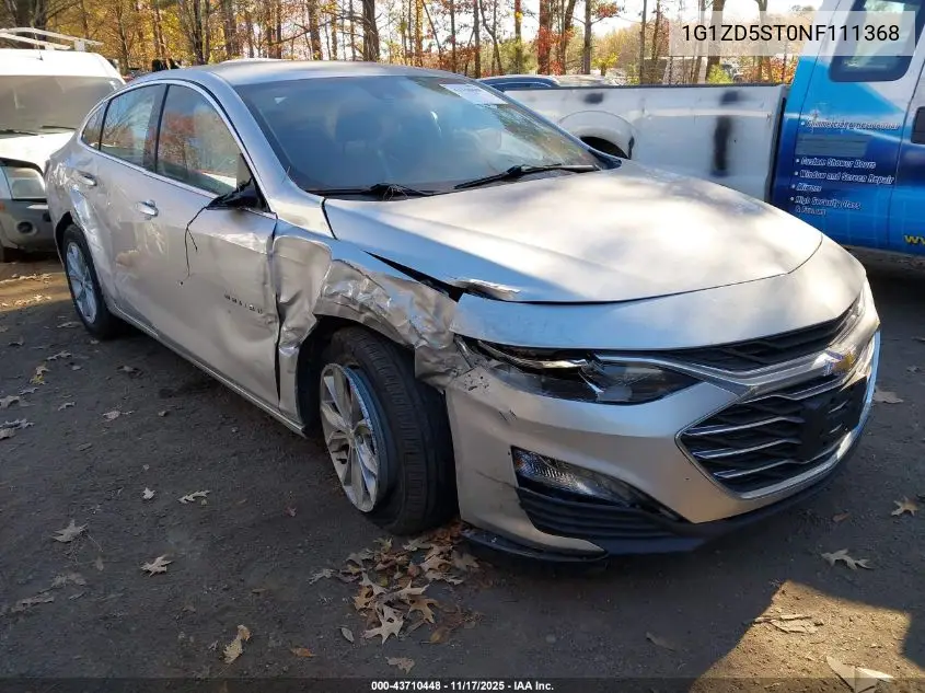 1G1ZD5ST0NF111368 2022 Chevrolet Malibu Fwd Lt