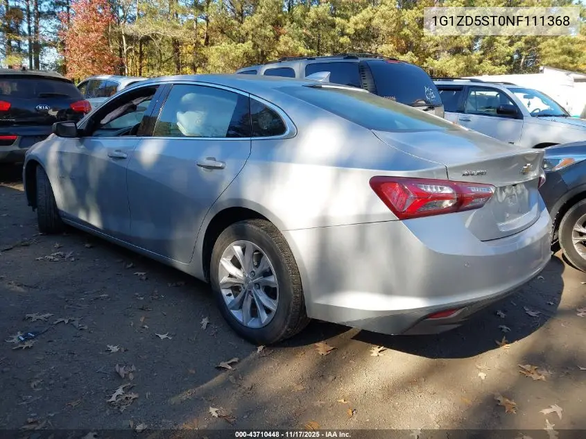1G1ZD5ST0NF111368 2022 Chevrolet Malibu Fwd Lt