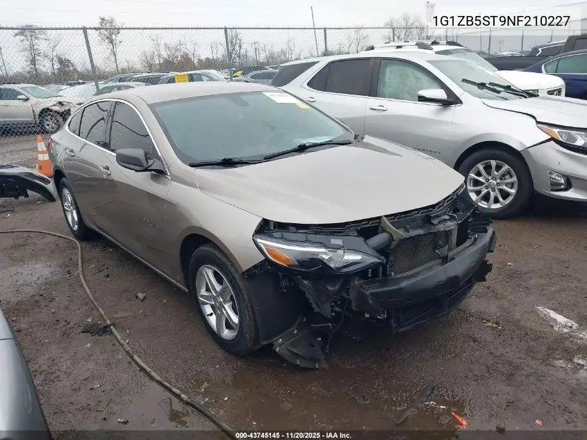 1G1ZB5ST9NF210227 2022 Chevrolet Malibu Fwd Ls