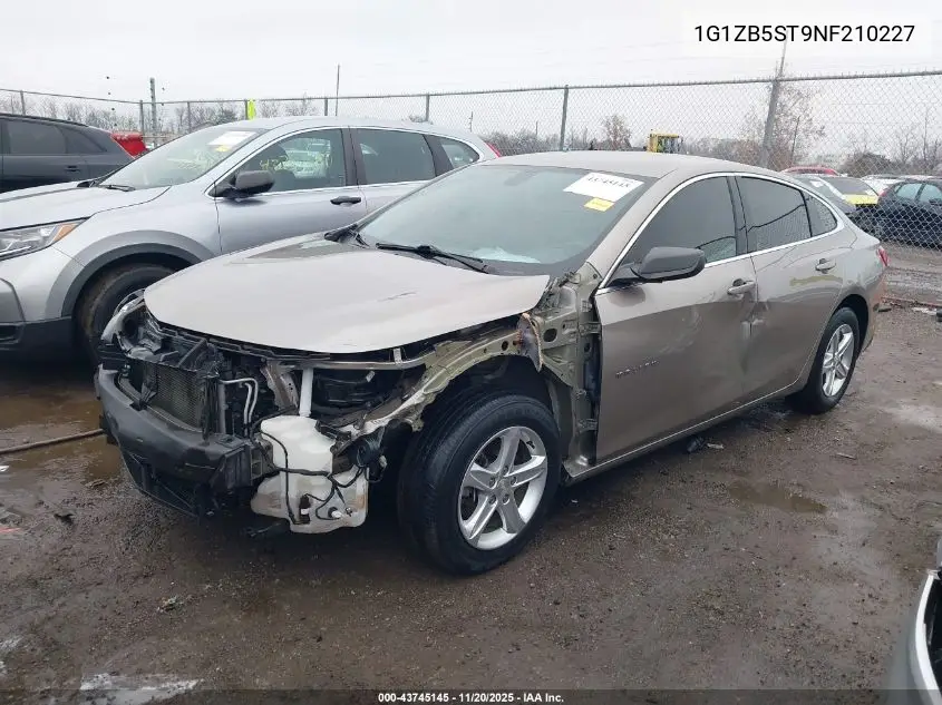 1G1ZB5ST9NF210227 2022 Chevrolet Malibu Fwd Ls