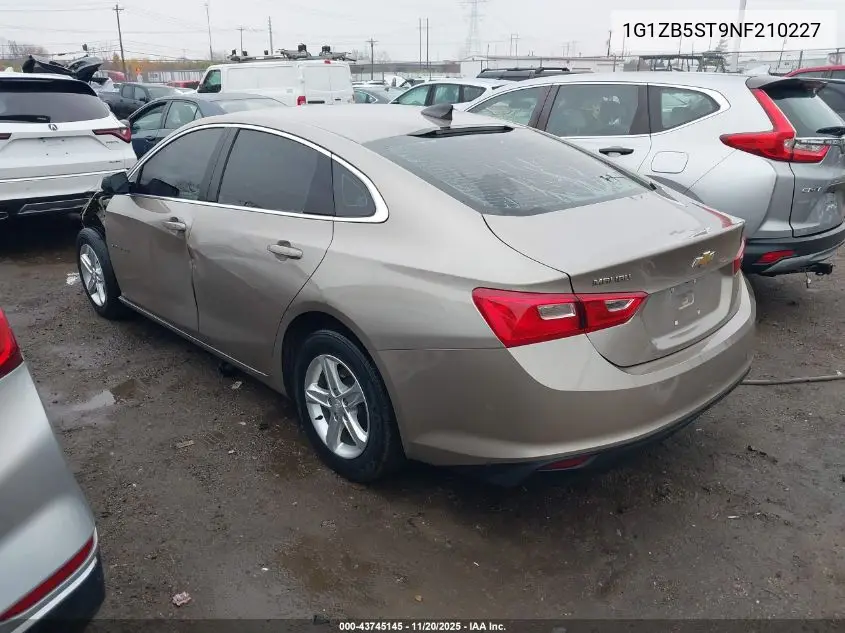 1G1ZB5ST9NF210227 2022 Chevrolet Malibu Fwd Ls