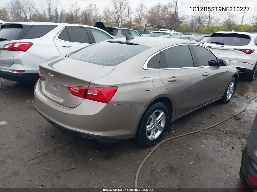 1G1ZB5ST9NF210227 2022 Chevrolet Malibu Fwd Ls