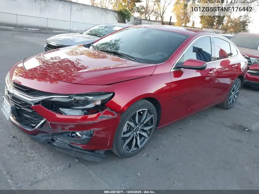 1G1ZG5ST4NF176442 2022 Chevrolet Malibu Fwd Rs