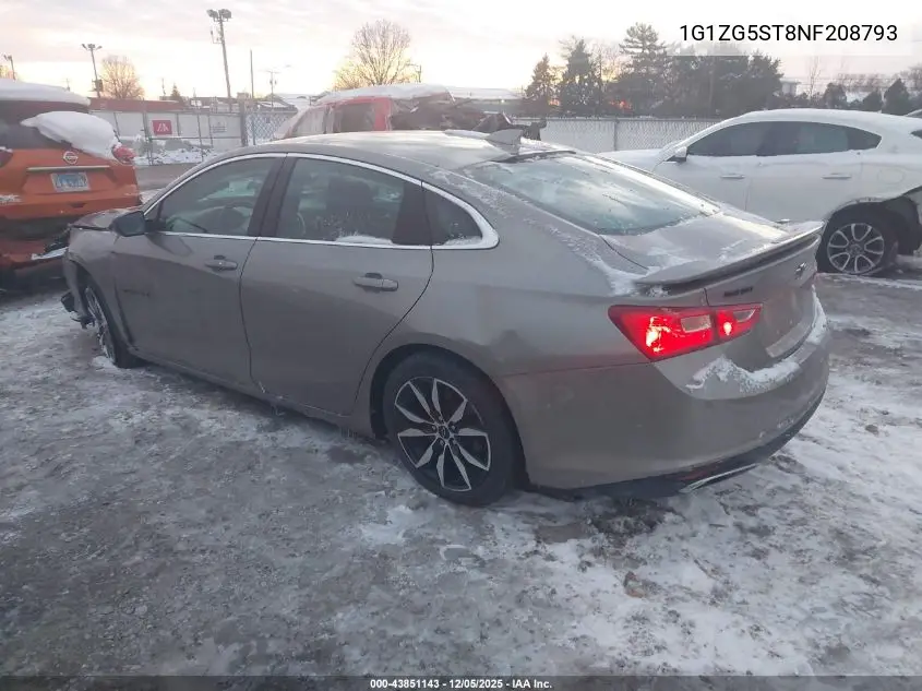 1G1ZG5ST8NF208793 2022 Chevrolet Malibu Fwd Rs