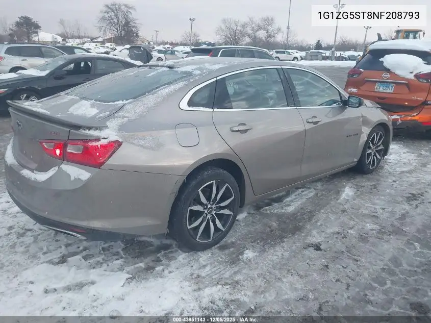 1G1ZG5ST8NF208793 2022 Chevrolet Malibu Fwd Rs