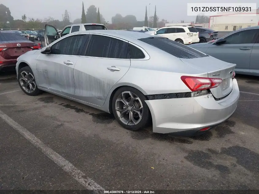 1G1ZD5ST5NF103931 2022 Chevrolet Malibu Fwd Lt