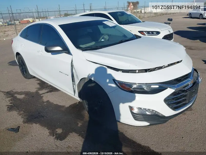 1G1ZD5ST7NF194894 2022 Chevrolet Malibu Fwd Lt