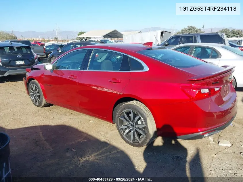 2024 Chevrolet Malibu Fwd Rs VIN: 1G1ZG5ST4RF234118 Lot: 40453729