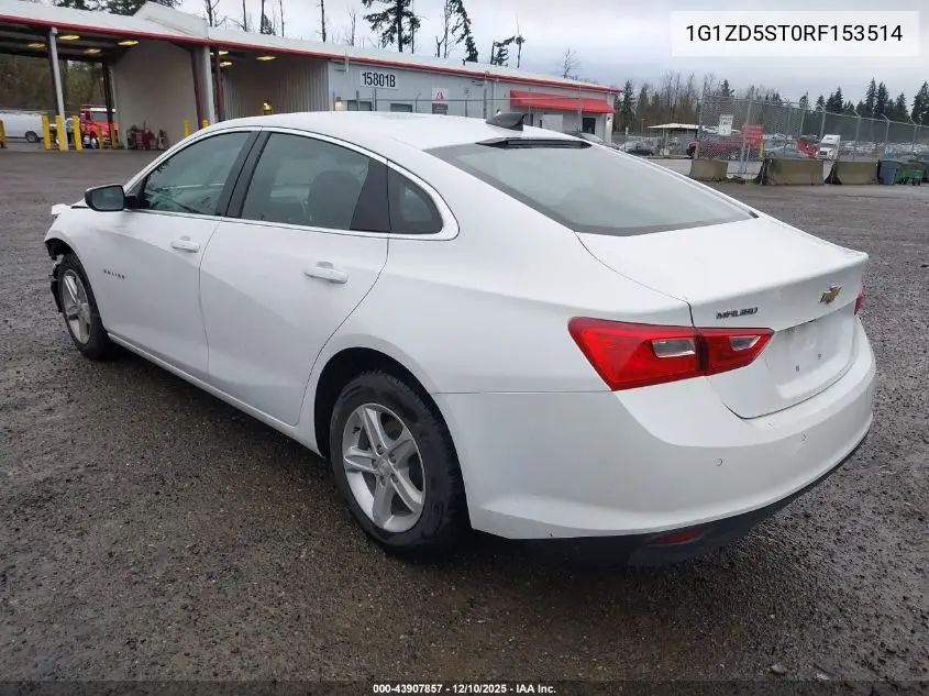 1G1ZD5ST0RF153514 2024 Chevrolet Malibu Fwd 1Lt