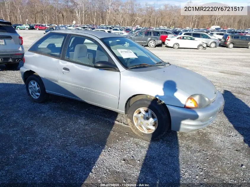 2C1MR2220Y6721517 2000 Chevrolet Metro Lsi