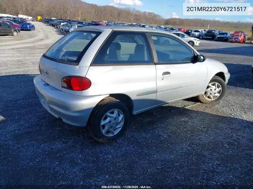 2C1MR2220Y6721517 2000 Chevrolet Metro Lsi