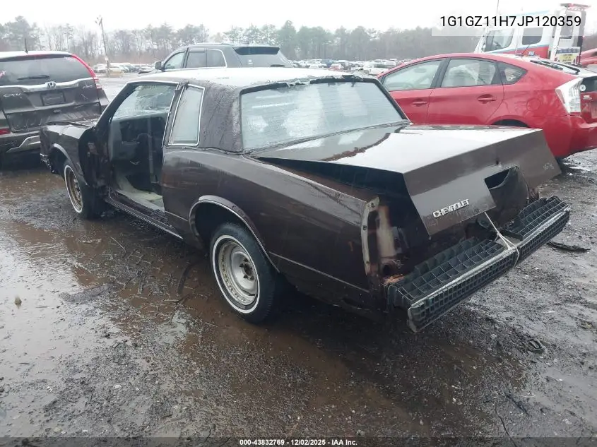 1G1GZ11H7JP120359 1988 Chevrolet Monte Carlo
