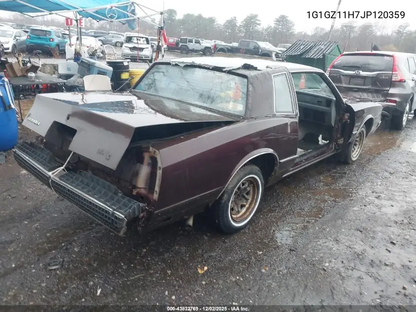 1G1GZ11H7JP120359 1988 Chevrolet Monte Carlo