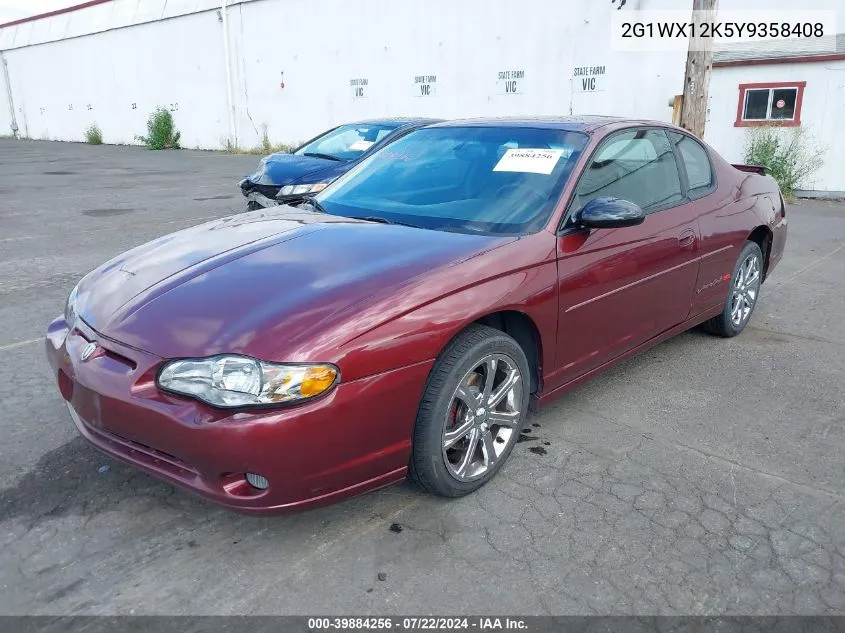 2G1WX12K5Y9358408 2000 Chevrolet Monte Carlo Ss