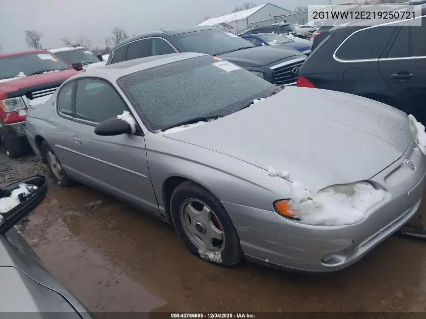 2G1WW12E219250721 2001 Chevrolet Monte Carlo Ls