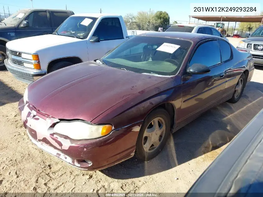 2G1WX12K249293284 2004 Chevrolet Monte Carlo Ss