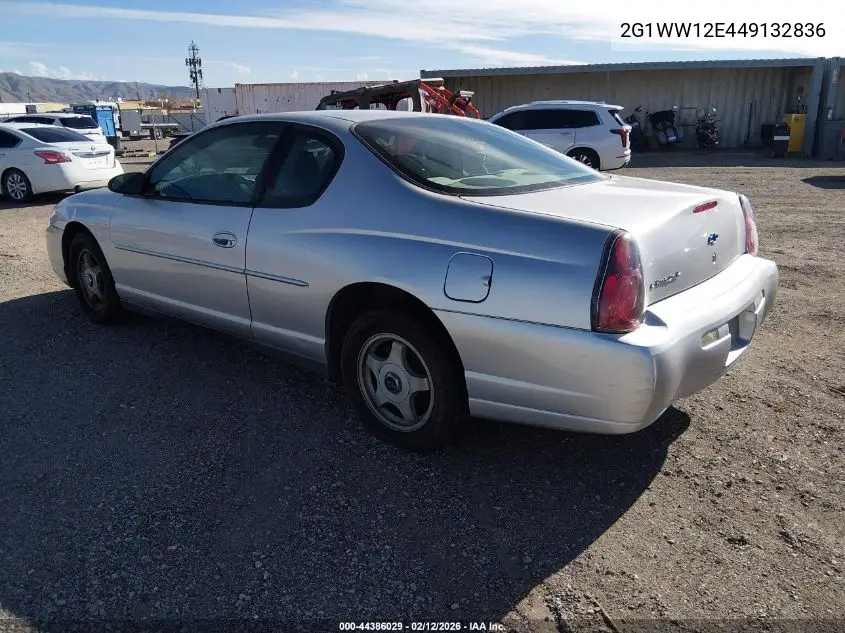 2004 Chevrolet Monte Carlo Ls VIN: 2G1WW12E449132836 Lot: 44386029