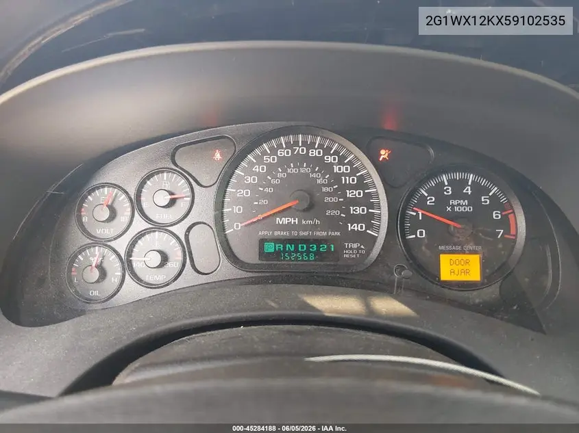 2005 Chevrolet Monte Carlo Lt VIN: 2G1WX12KX59102535 Lot: 45284188