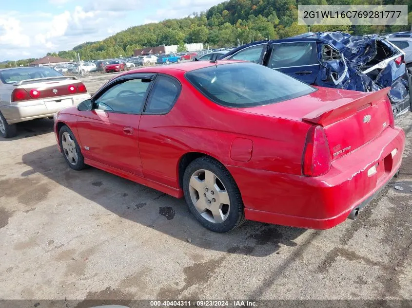 2G1WL16C769281777 2006 Chevrolet Monte Carlo Ss