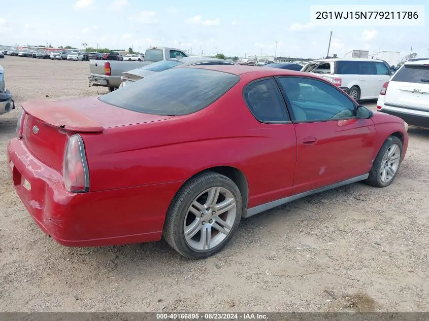 2G1WJ15N779211786 2007 Chevrolet Monte Carlo Ls