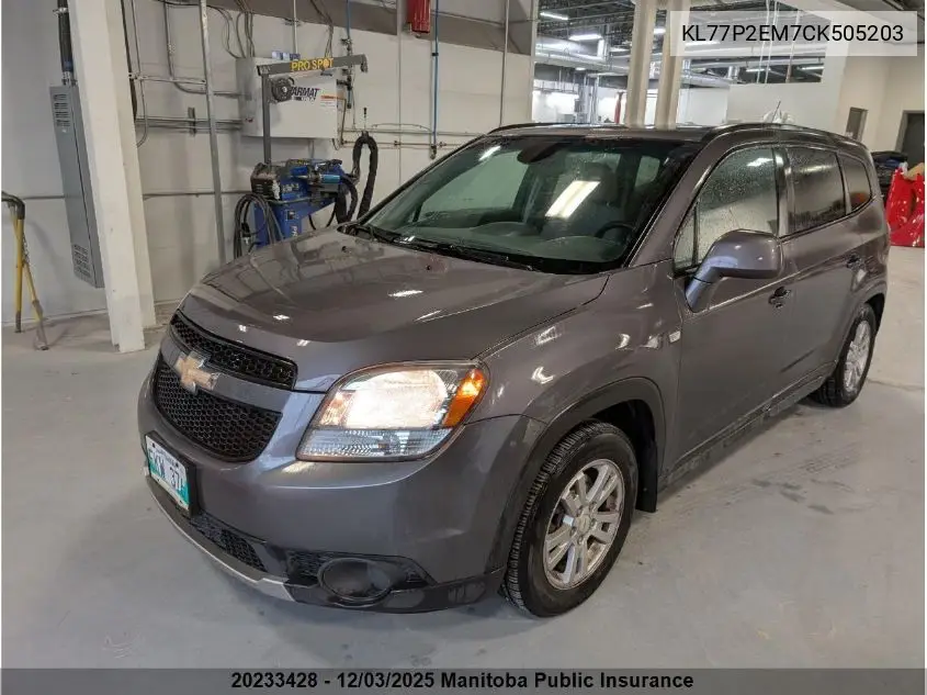 KL77P2EM7CK505203 2012 Chevrolet Orlando Lt