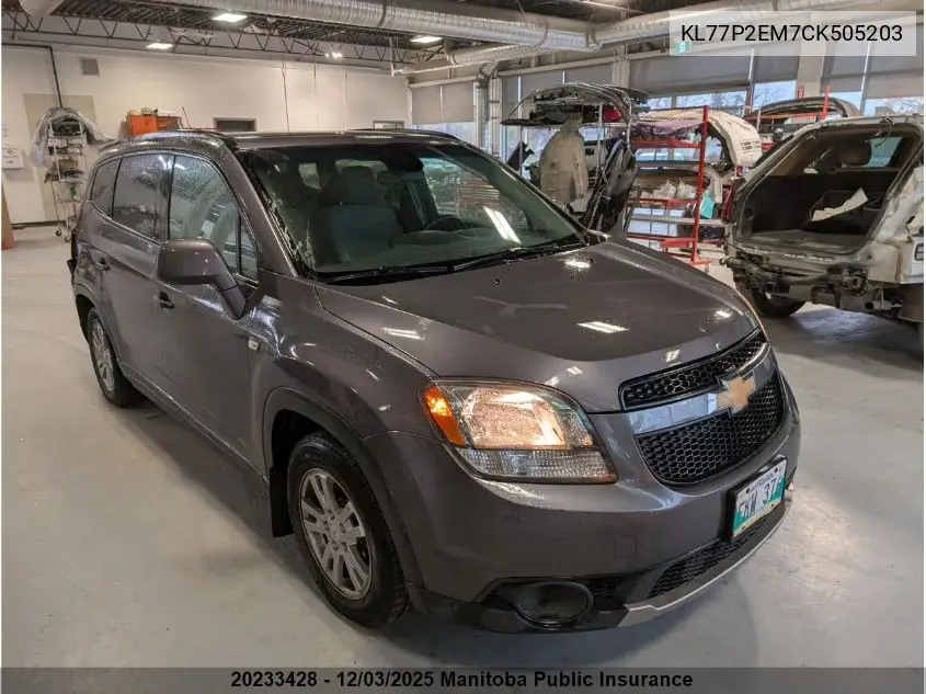 KL77P2EM7CK505203 2012 Chevrolet Orlando Lt