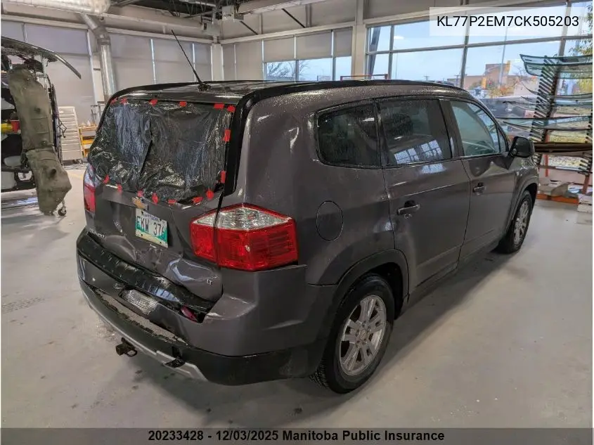 KL77P2EM7CK505203 2012 Chevrolet Orlando Lt