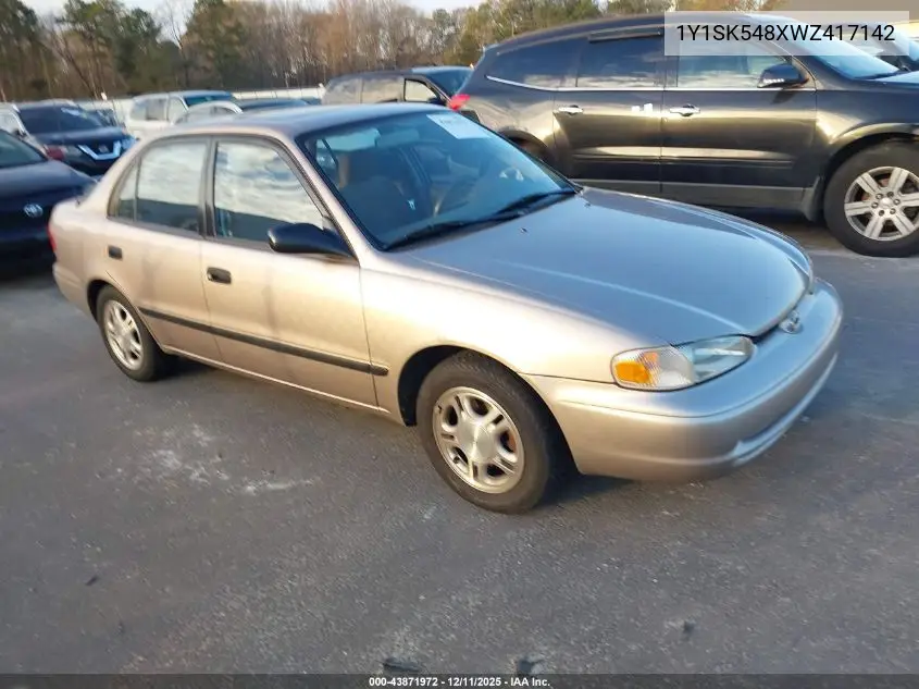 1Y1SK548XWZ417142 1998 Chevrolet Prizm Lsi