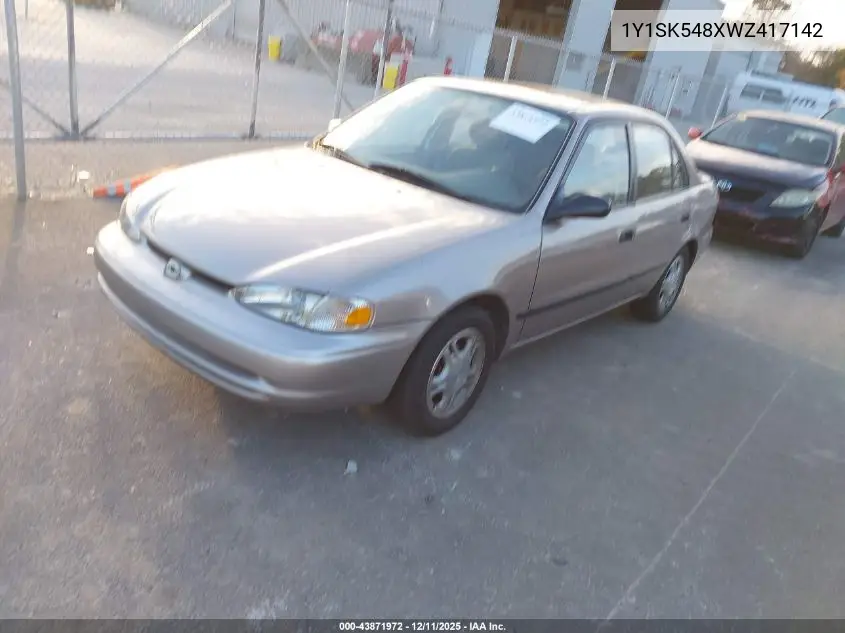 1Y1SK548XWZ417142 1998 Chevrolet Prizm Lsi