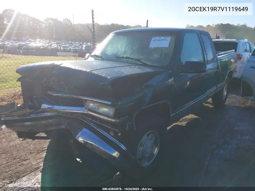2GCEK19R7V1119649 1997 Chevrolet K1500 Fleetside