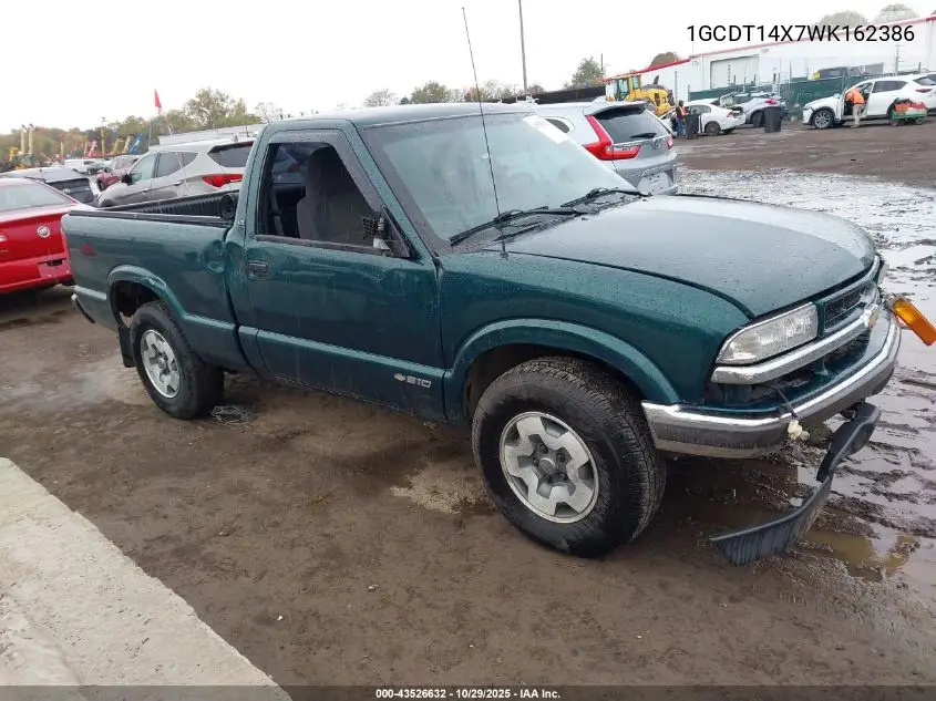 1GCDT14X7WK162386 1998 Chevrolet S-10 Ls