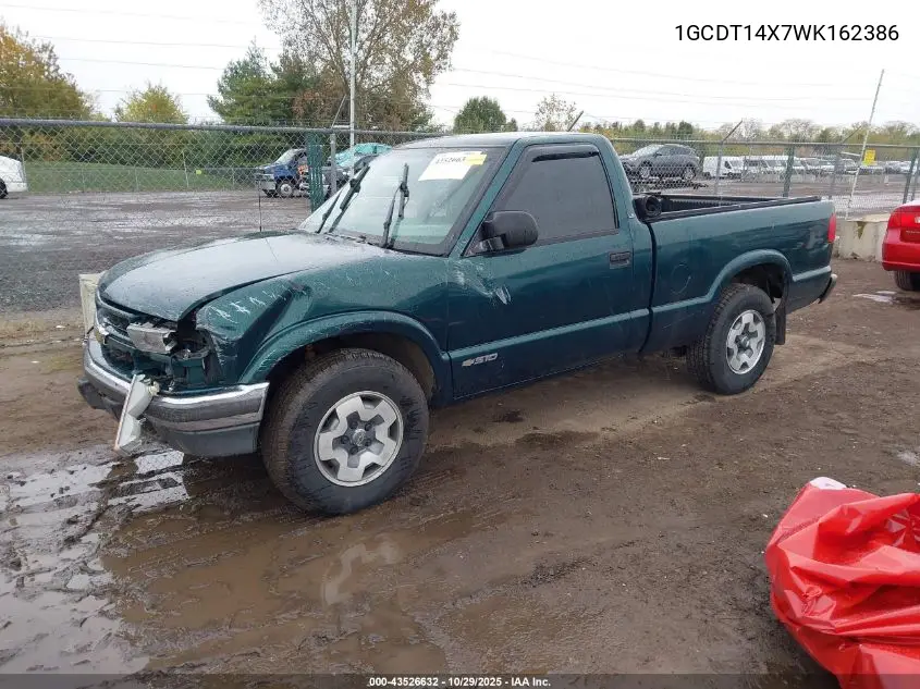 1GCDT14X7WK162386 1998 Chevrolet S-10 Ls