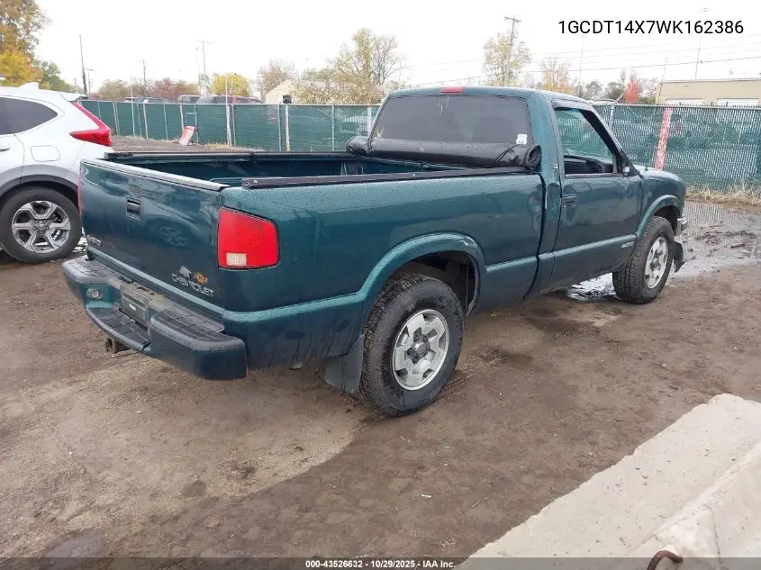 1GCDT14X7WK162386 1998 Chevrolet S-10 Ls