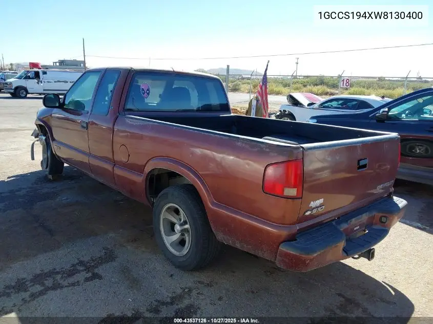 1GCCS194XW8130400 1998 Chevrolet S-10 Ls Fleetside
