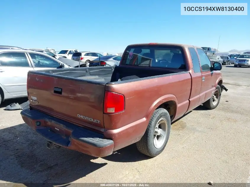 1GCCS194XW8130400 1998 Chevrolet S-10 Ls Fleetside